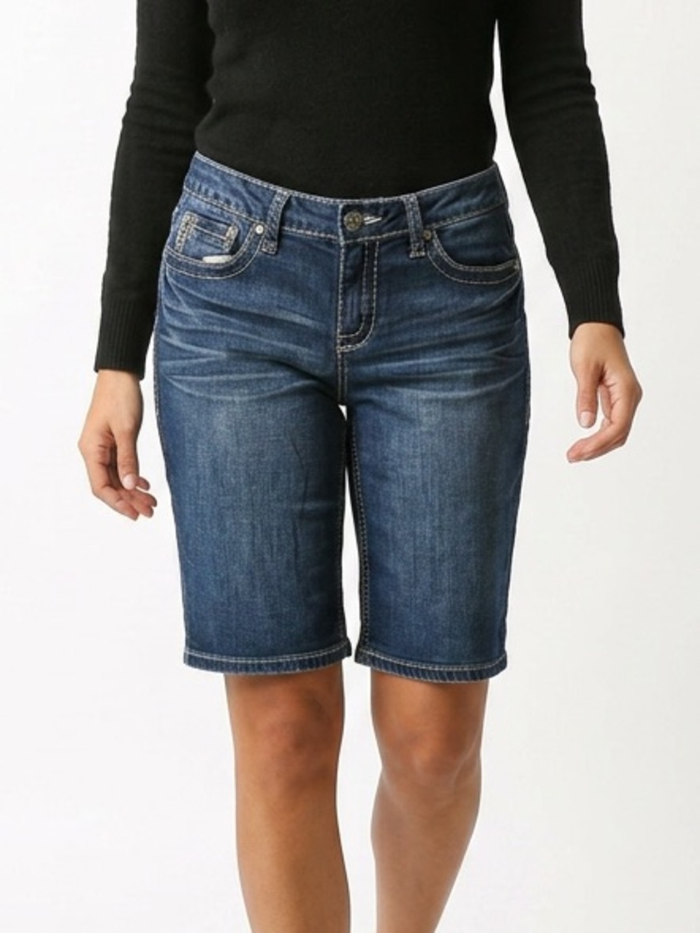 Earl long shorts size 6 blue dark Wash denim jean shorts